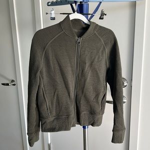 Lululemon Olive Green Ribbed Bomber